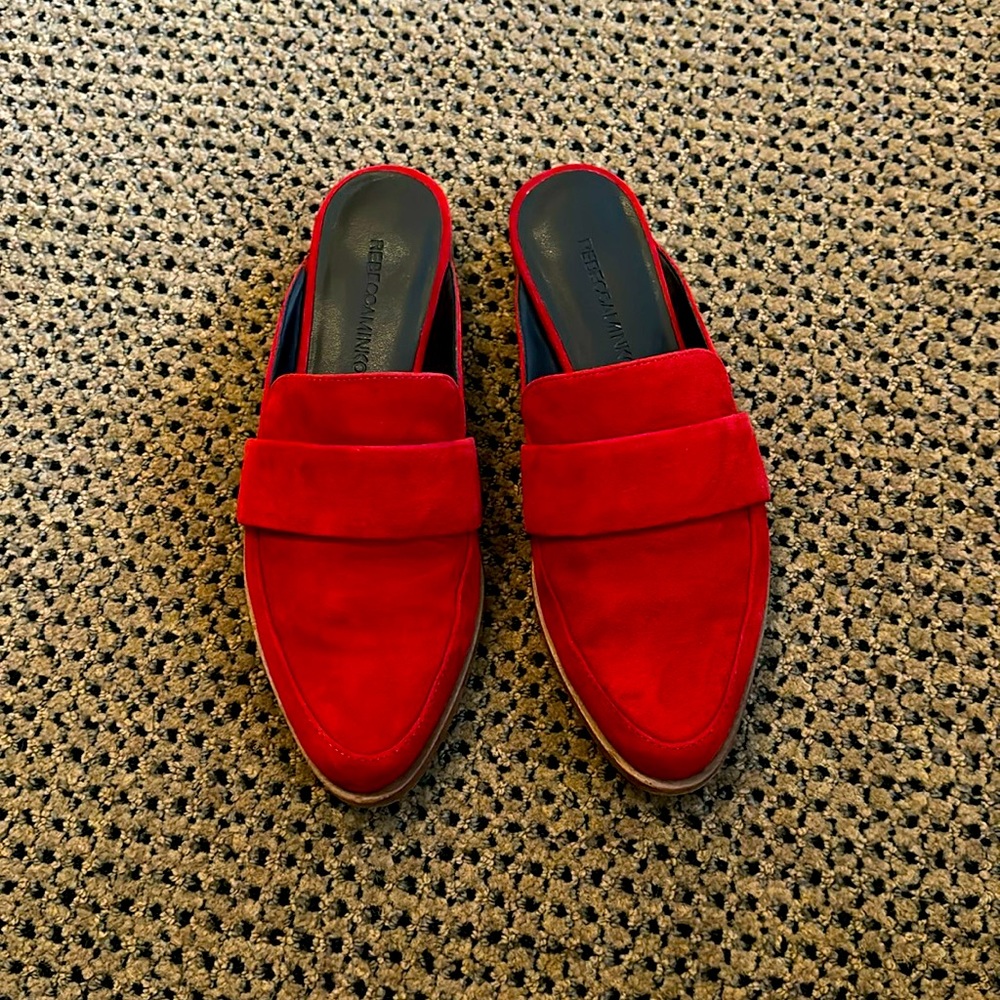 Rebecca Minkoff, red suede mules